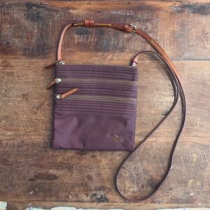 Dooney & Bourke Plum Crossbody with leather trim